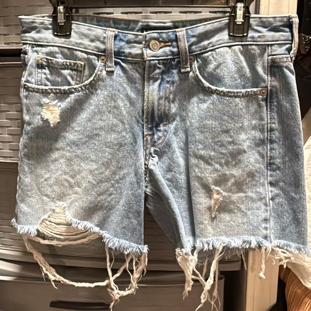 Lucky Brand Light Blue Frayed Jean Shorts